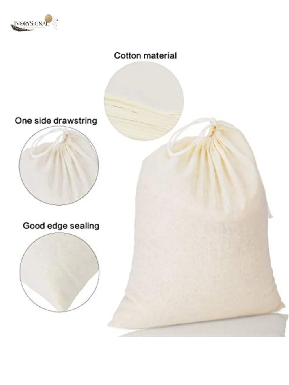 50 Muslin Cotton Drawstring Bags Storage Pouches Craft Gift Favor 8x10